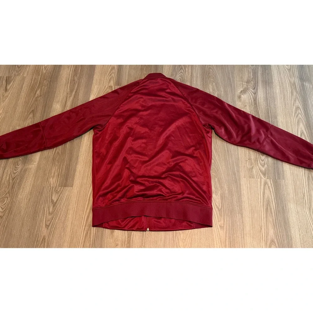 FC Barcelona Track Jacket Mens Large Burgundy Blue Full Zip Soccer FCB Warm Up